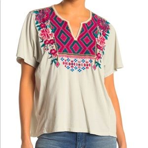 Johnny Was Annaliese Floral Embroidered Blouse